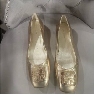 Tory Burch Metallic Gold Flats